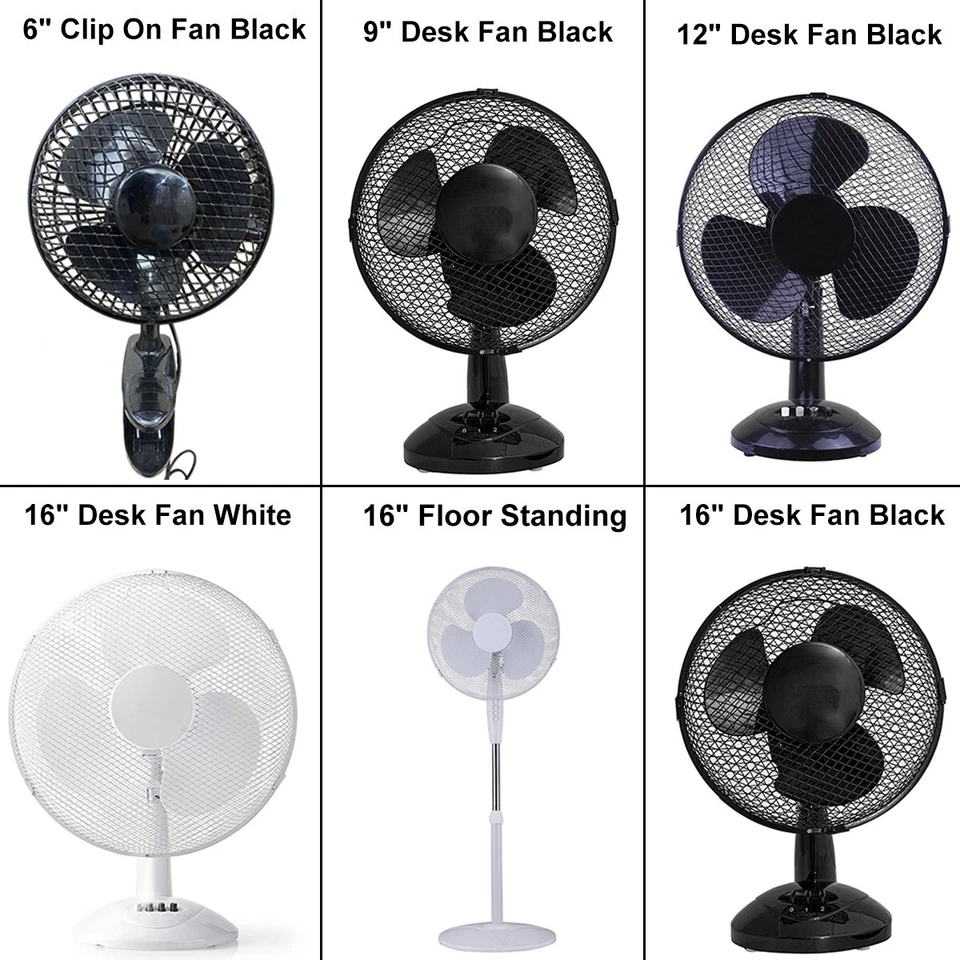 6'' 9'' 12'' 16'' Pedestal Oscillating Stand Fan Desk 2/3 Speed Fan Home office - Image 2 of 4
