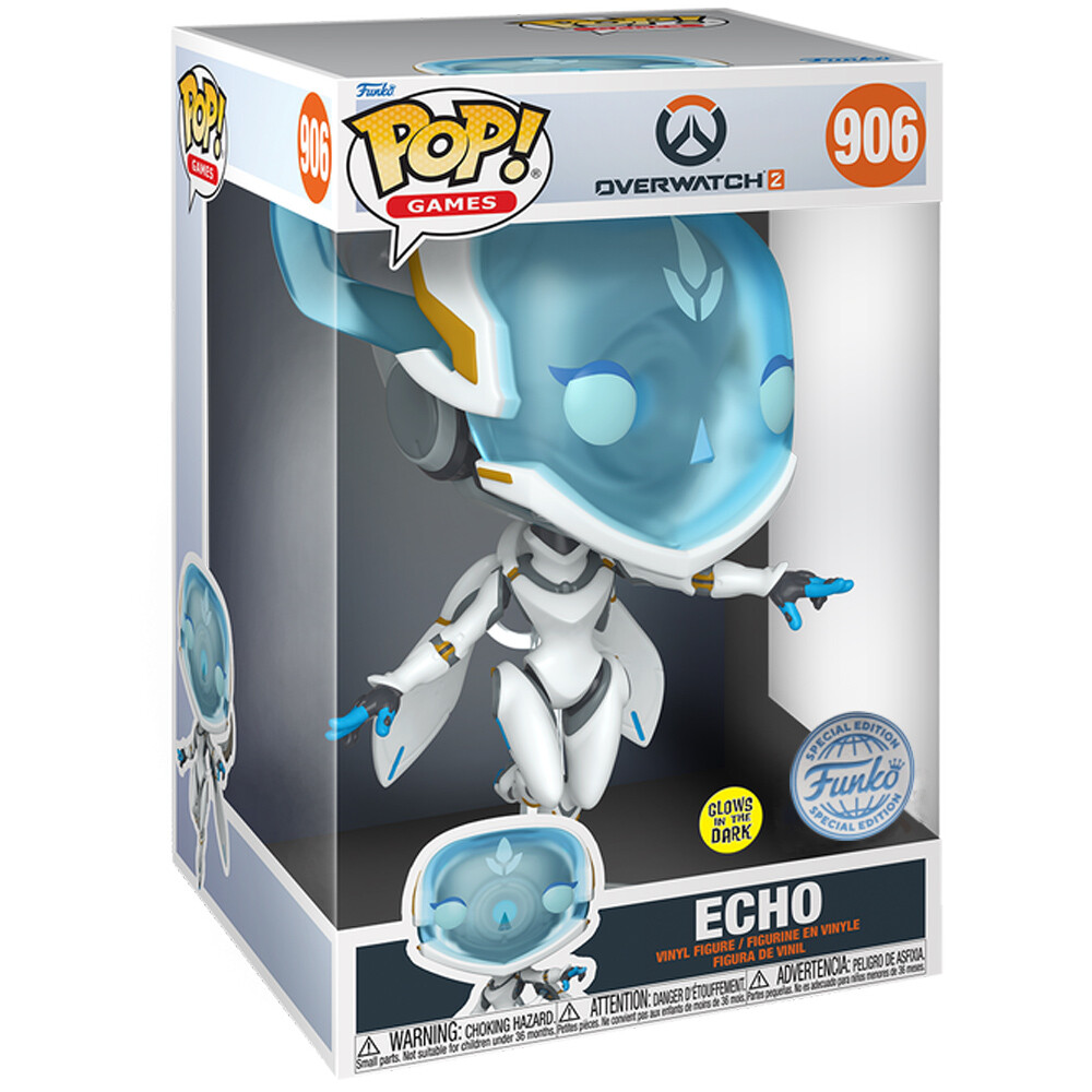 Funko Overwatch 2 Jumbo Echo Vinyl Figure Glow In The Dark Pop! Games No 906