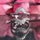 1 CT Round Cut Moissanite Enhancer Guard Wrap Wedding Ring 925 Sterling Silver