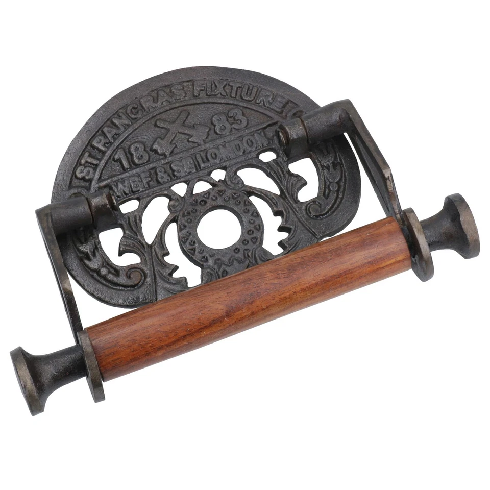 St Pancreas Toilet Roll Paper Holder Antique Style Metal Loo London Train WC - Image 4 of 4