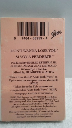 Gloria Estefan - Don't Wanna Lose You / Si Voy A Perderte (Cass Single) - Picture 5 of 5