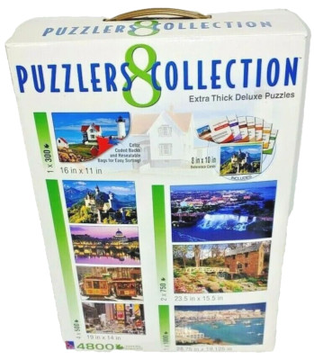 Puzzlers Collection Set Lot 8 Puzzlers Collection Puzzle Pack 4800 Pieces Extra Thick Deluxe ...