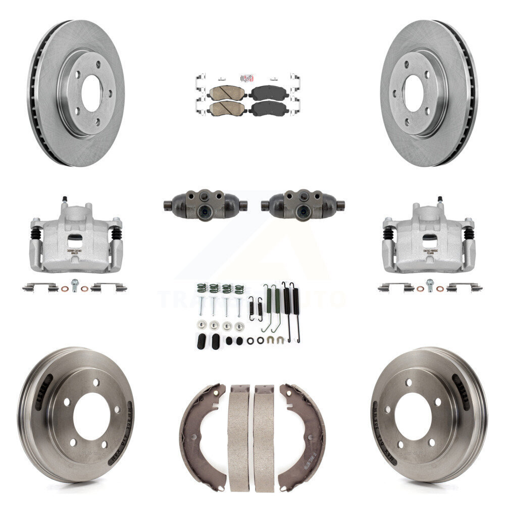 Front Rear Brake Caliper Rotor Drum Ceramic Pad Shoe Cylinder Hardware Kit