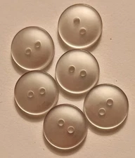 5/8" 2-Hole Clear White Craft/Clothing Buttons #
