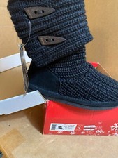 BEARPAW Knit Tall Youth Boot Little Kid/Big Kid ,Black,4 M US