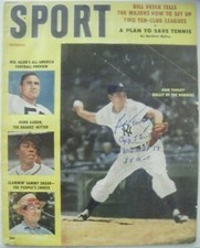 BOB TURLEY signed 1958 WS MVP YANKEES SPORT baseball magazine AUTO Autographed