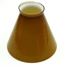 Brown/Orange Cone Conic Shape Light Fixture or Pendant Shade Glass, 2" Dia Top