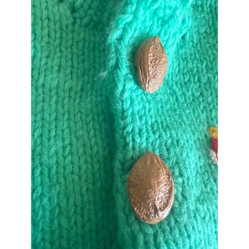 Handmade Green Child Size 3 Cardigan Sweater Golf Club Chest Patch - Picture 3 of 6