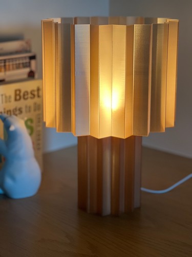 3D printed lamp made in USA Folded lamp New Translucent Amber  13.2 inch LED 