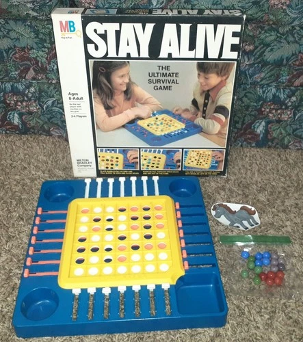 VTG 1978 MILTON BRADLEY STAY ALIVE THE ULTIMATE SURVIVAL BOARD GAME W 20 MARBLES