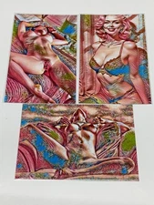3 Pin-Up Art  Sexy Vintage Type Girl  Excellent Condition  APROX 6"x 4'' PHOTOS
