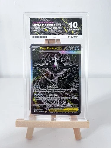 Pokémon TCG Mega Darkrai EX SIR Pitch Black Ace 10 Gem Mint Perfect Subgrades