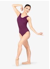 NWT Womens Plum/Purple Plunging Back Tank Dance Leotard ME2109 Retails 75 A2