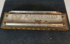 Vintage M Hohner Marine Band Harmonica Key of C Made in Germany Tested Works