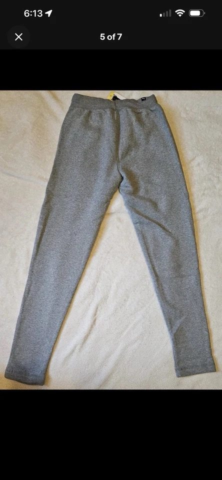 Мужские флисовые тренировочные штаны PUMA *маленькие* с логотипом средние светло-серые - Изображение 4 из 4