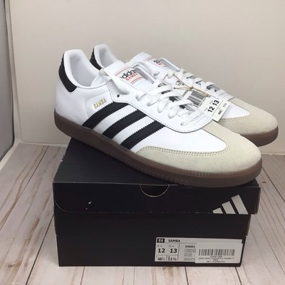 adidas Samba Unisex Indoor Soccer Sneakers White Black Red 11.5M 12.5W New