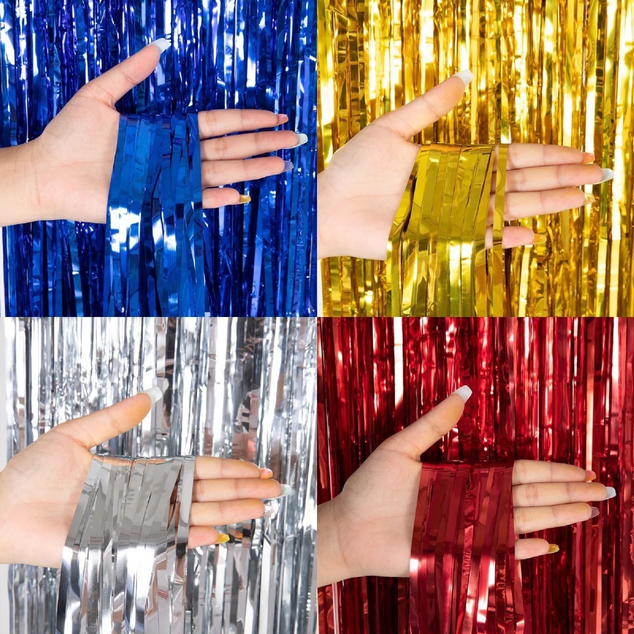 2M-3M FOIL FRINGE TINSEL BACKDROP CURTAIN DOOR WEDDING BIRTHDAY PARTY DECORATION 5