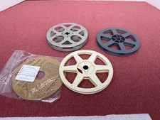 Vintage Lot Of 3 film reels 5" reels 2 8mm and 1 - 16mm 2 plastic 1 metal