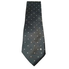 Alfred Dunhill 100% Silk Tie Navy Blue Geomet...
