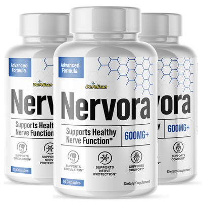 Nervora- Brain Support- 3 Bottles- 180 Capsules