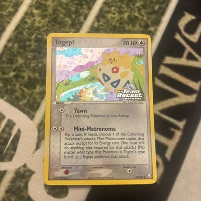 2004 Togepi 50/109 Team Rocket Returns Reverse Holo Stamped - LP Excellent