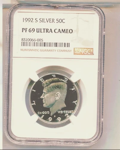 1992-S Silver 90% PF69 Ultra Cameo NGC Kennedy Half Dollar Proof Coin- Free Ship