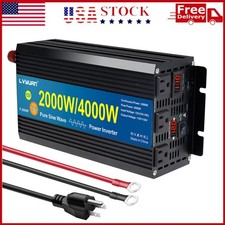2000W 4000W Pure Sine Wave Power Inverter DC 12V to 110V UPS Car Battery Charger