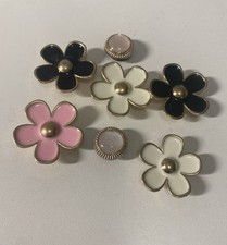 7 Flower  Gem Shoe Charms Enamel Plated Fun and Colorful Shoe Charms