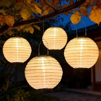 Solar Lampions AußEn Wetterfest - 4 StüCk 20Cm Solar Led Laterne Nylon HäNgende