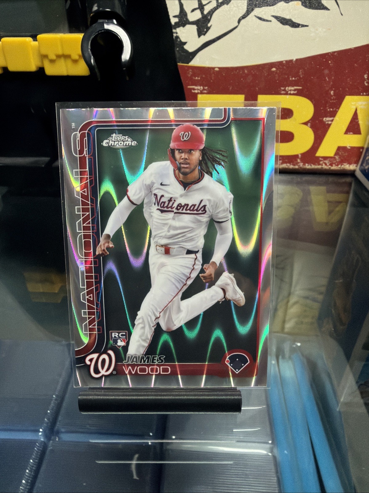 2025 Topps Chrome MLB - RayWave Refractor - #132 James Wood (RC) - Nationals