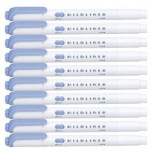 ZEBRA MILDLINER Highlighter pen markers, Mild Dark 1 Count Pack of 10 , Blue