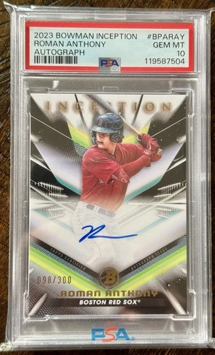 2023 Bowman Inception Roman Anthony Rookie Auto #BPARAY /300 PSA 10 GM
