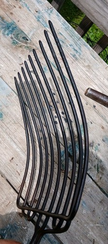 Antique 10 Tine Farming Pitchfork Of Early 20th-century 4 Straw Hay Manure Silag - Picture 5 of 19