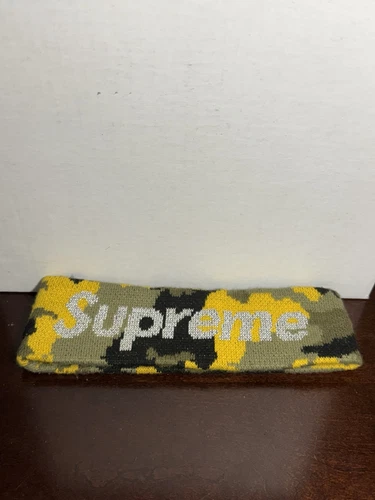 Bandeau camouflage jaune Supreme X New Era FW17 100% authentique