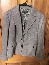 Talbots Gray Tweed Two Button Blazer