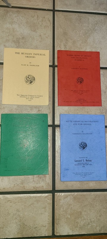 4 Numismatic NOTES & MONOGRAMS old BOOKS Russian, Italian, So. American, Spanish