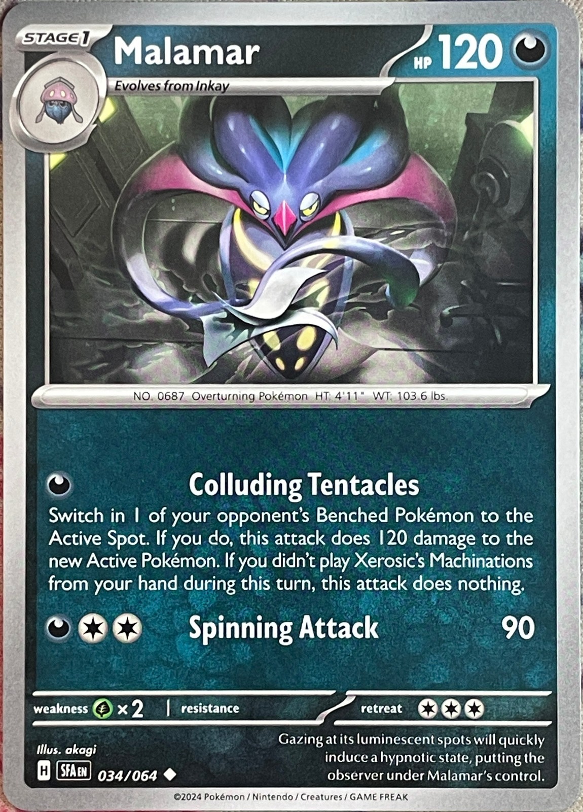 Malamar - 034/064 - Shrouded Fable Pokemon 2024