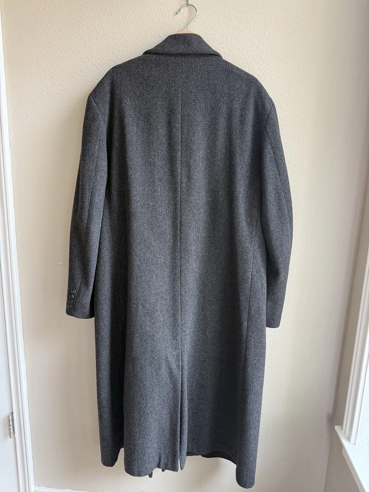 Vintage 42L London Fog 100% Wool Double-Breasted Overcoat Mens Charcoal Gray USA - Image 2 of 4