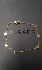 Dorado 18K Gold Plated Hearts Anklet 8"