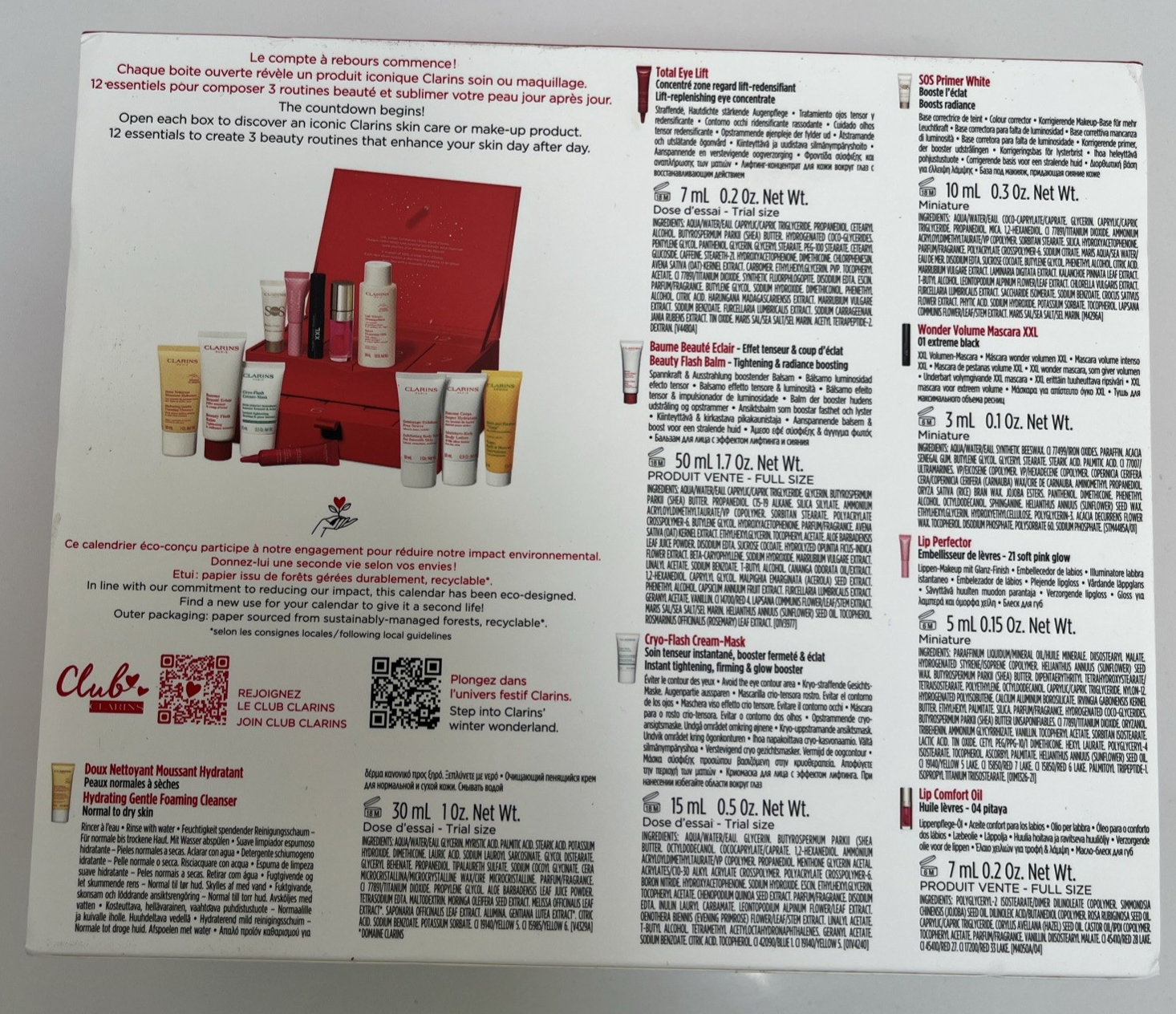 Clarins  12 Day Advent Calendar Christmas Gift Set