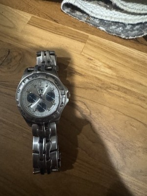 Vintage Men's Fossil Blue Chronograph Watch BQ-9184 36mm, Runs