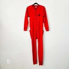 Lazy One Bear Bum One-piece Flapjack Red Classic Unisex Long Johns Cotton XS