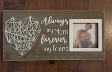 Wood Picture Frame "ALWAYS MY MOM FOREVER MY FRIEND" for 3" X 3" Photo NEW