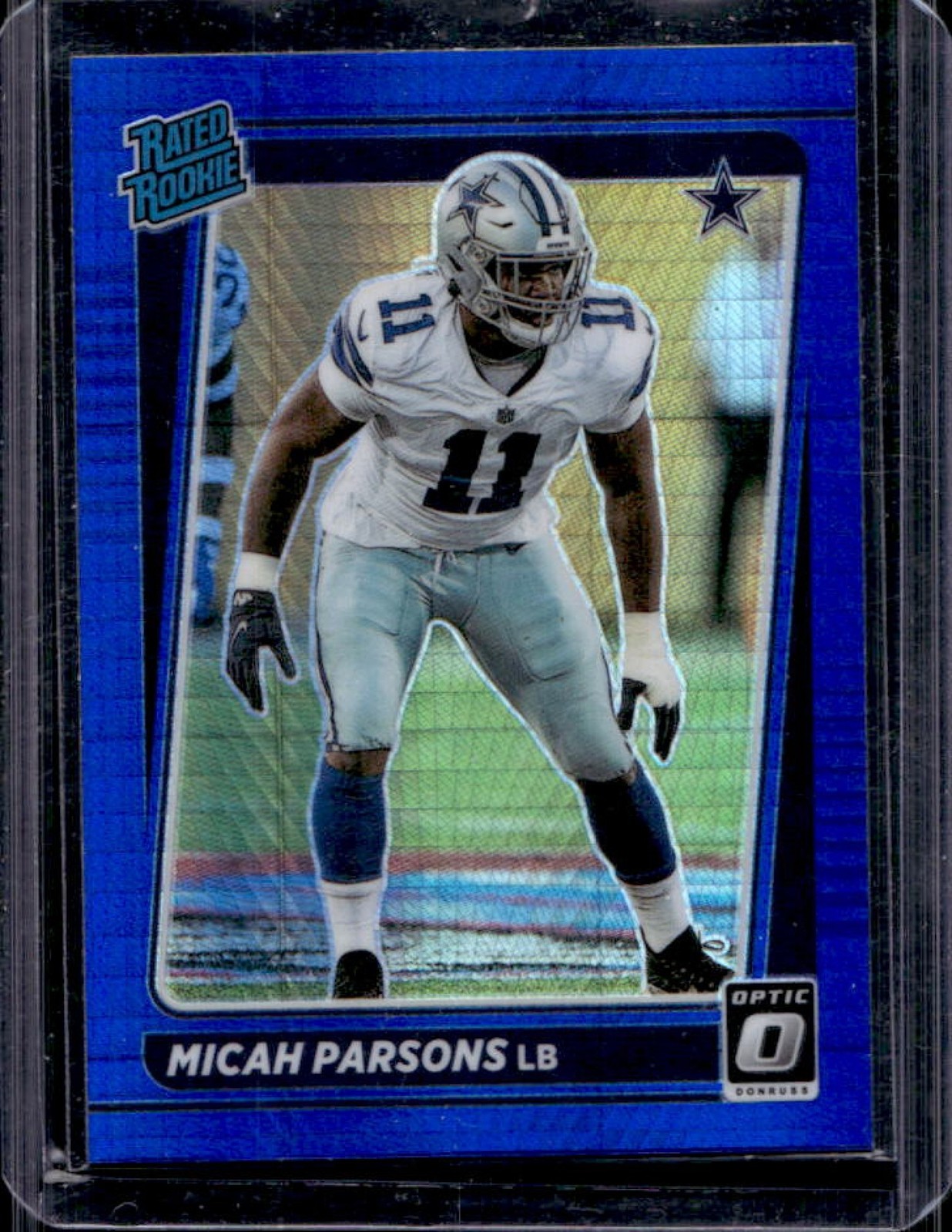 2021 Panini Donruss Optic Micah Parsons Blue Hyper RC Rated Rookie #245 Cowboys