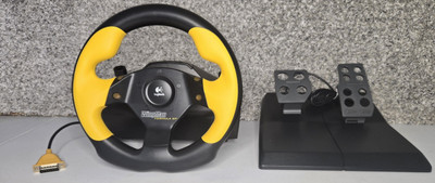 LOGITECH WINGMAN FORMULA GP STEERING WHEEL & PEDALS,  w/Wheel Mounted Shifters