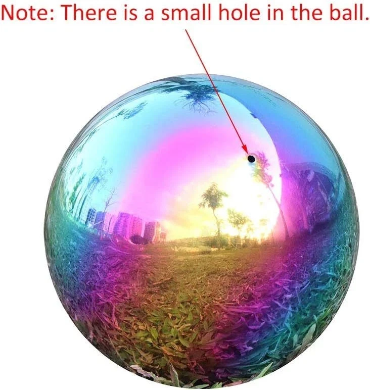 Bolas de espejo globo de observación Rainbow Home Garden, acero inoxidable pulido brillante Foto 2 de 2