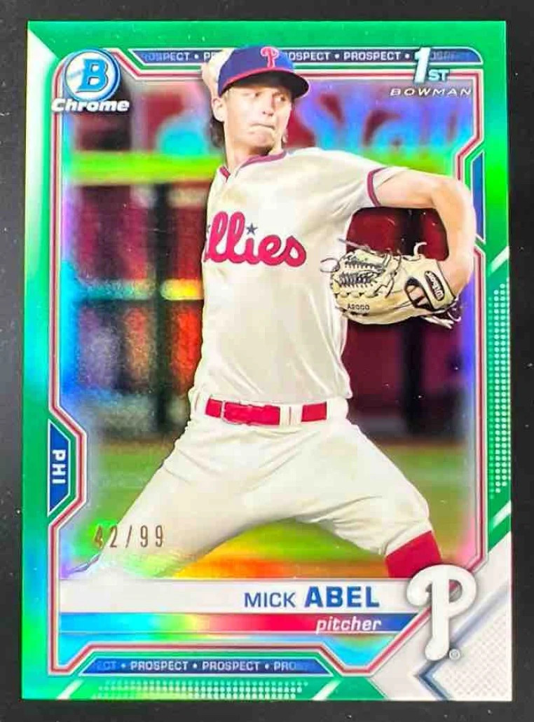 2021 Bowman Chrome Prospects Green Refractor #BCP-42 Mick Abel /99