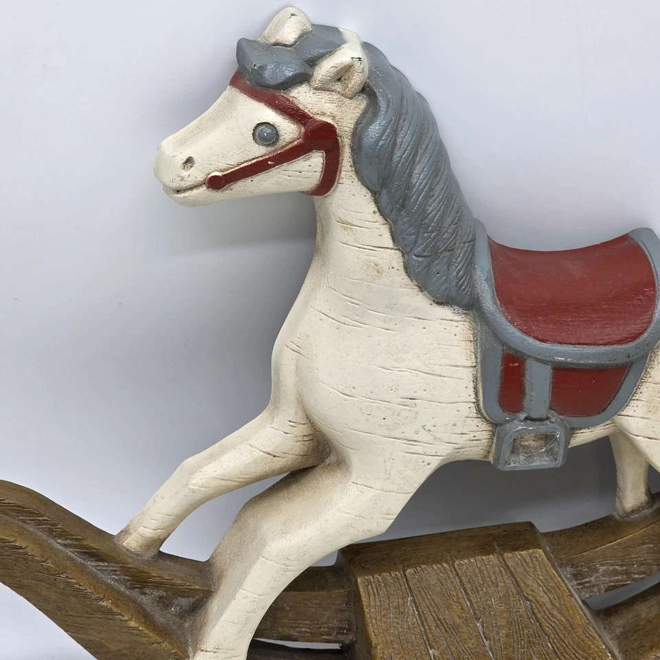 Vintage Burwood Rocking Horse Wall Decor Nursery Molded Plastic Hanging 1988 USA - Image 2 of 4