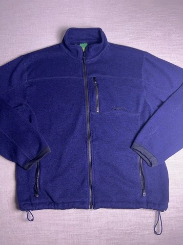 Cabela's Fleece Jacket Men Large Blue Full Zip Zipper Pockets - Size L - product listing photo