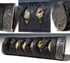 Fine Kinko Fittings Tanto Tsuka 柄 Tsuka Spada manico Edo originale tsuba...